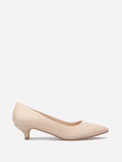 La Modeuse Escarpins pointus kitten heel Nude