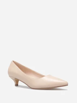 La Modeuse Escarpins pointus kitten heel Nude