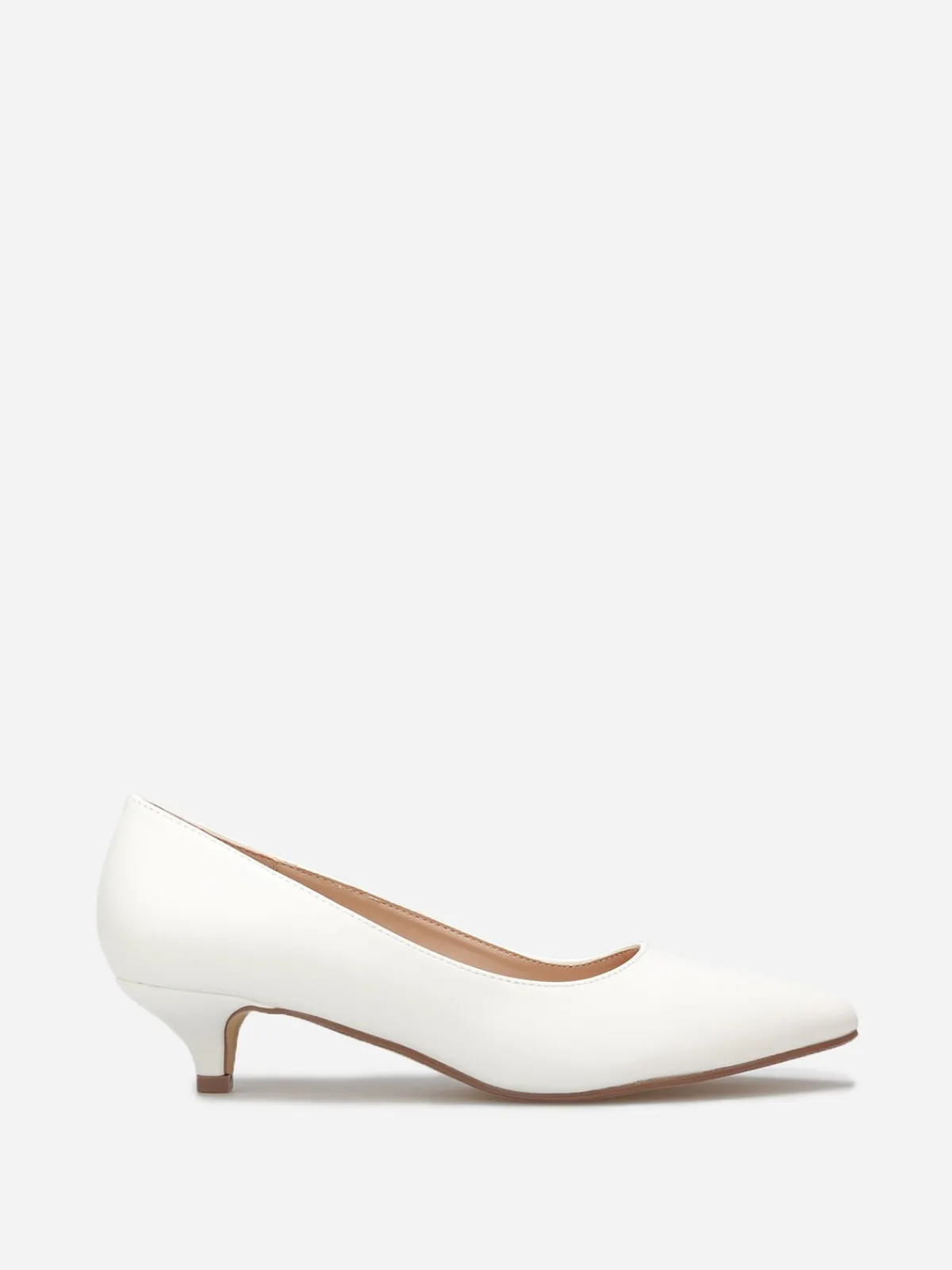 Sale La Modeuse Escarpins pointus kitten heel Blanc