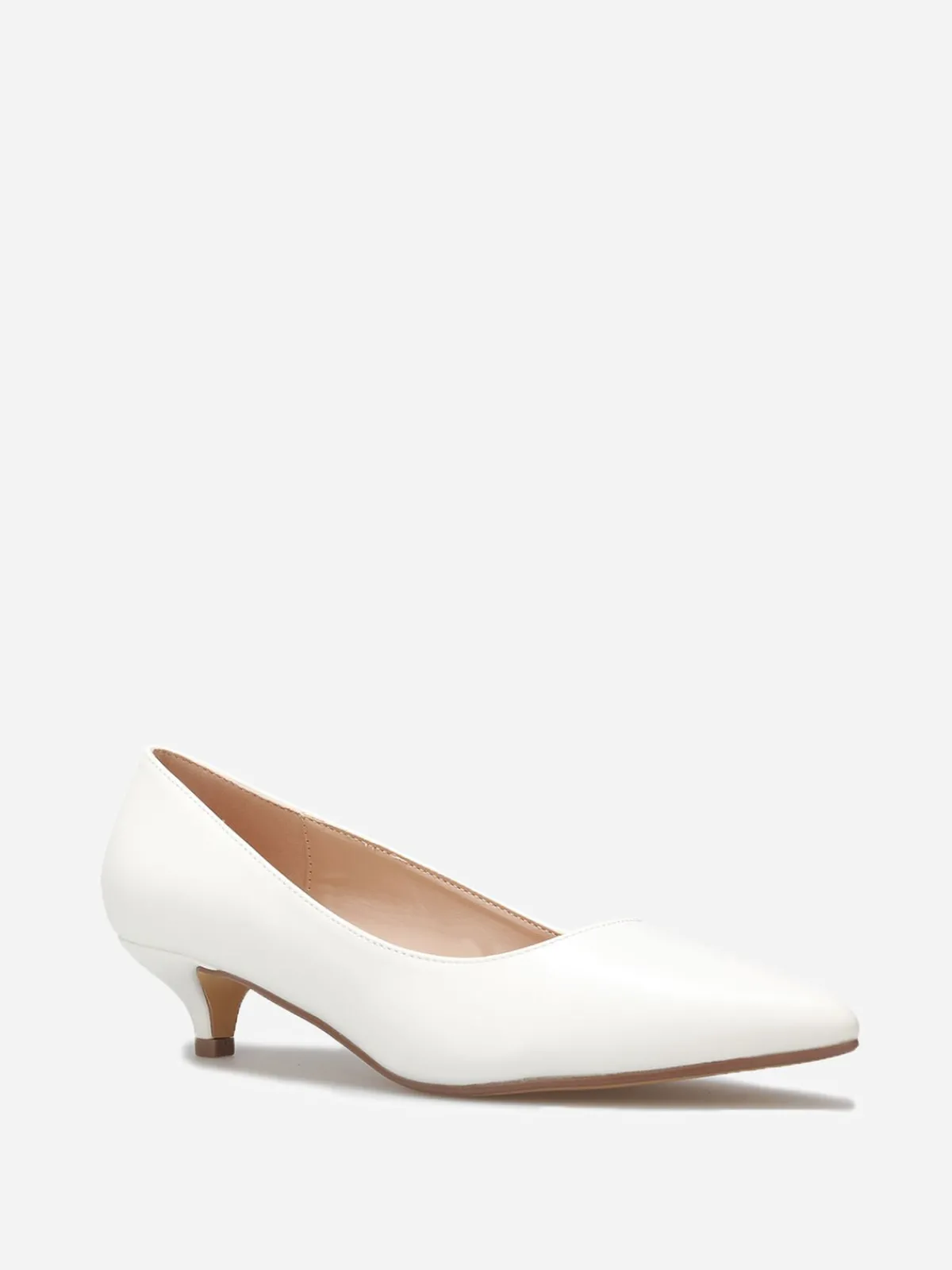 Sale La Modeuse Escarpins pointus kitten heel Blanc