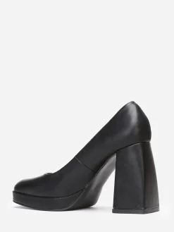Online La Modeuse Escarpins rétro à talon large Noir