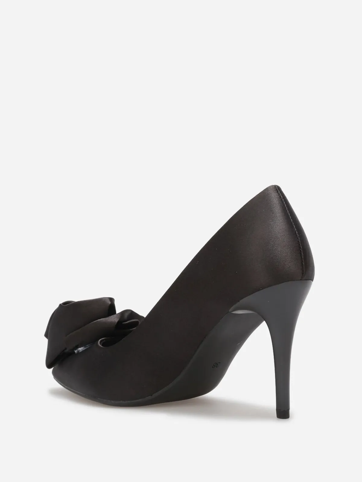 Clearance La Modeuse Escarpins satinés à fleur Noir