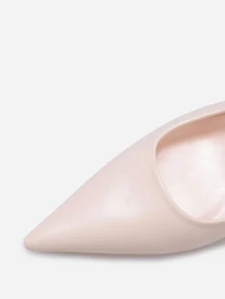 New La Modeuse Escarpins slingback à boucle en strass Beige