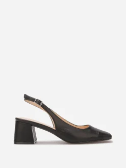 Online La Modeuse Escarpins slingback à bout carré Noir