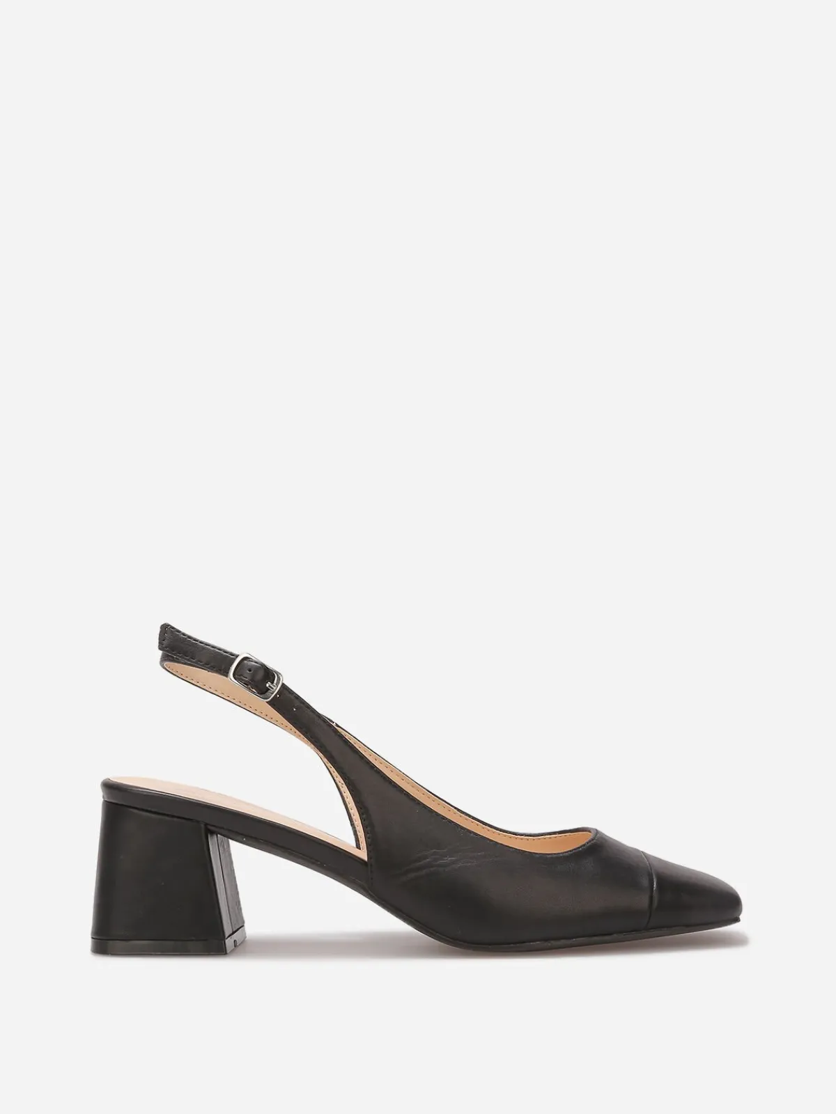 Online La Modeuse Escarpins slingback à bout carré Noir