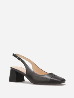 Online La Modeuse Escarpins slingback à bout carré Noir