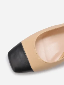 New La Modeuse Escarpins slingback à bout carré Beige