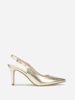 Best La Modeuse Escarpins slingback à bout pointu Doré