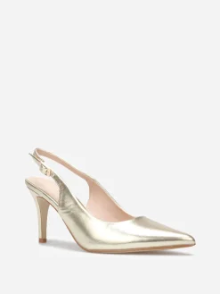 Best La Modeuse Escarpins slingback à bout pointu Doré