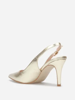 Best La Modeuse Escarpins slingback à bout pointu Doré