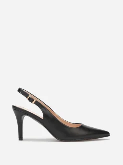 Online La Modeuse Escarpins slingback à bout pointu Noir