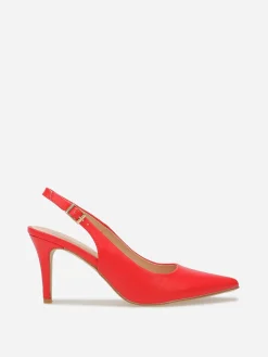 Clearance La Modeuse Escarpins slingback à bout pointu Rouge