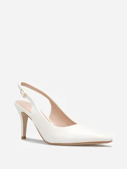 Hot La Modeuse Escarpins slingback à bout pointu Blanc