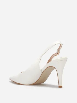 Hot La Modeuse Escarpins slingback à bout pointu Blanc