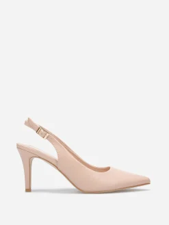 Hot La Modeuse Escarpins slingback à bout pointu Nude