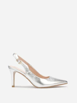 Hot La Modeuse Escarpins slingback à bout pointu Argenté