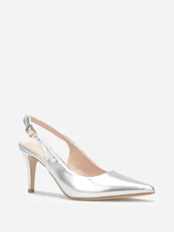 Hot La Modeuse Escarpins slingback à bout pointu Argenté