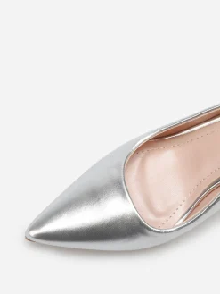 Hot La Modeuse Escarpins slingback à bout pointu Argenté