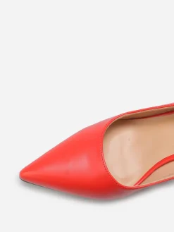 Online La Modeuse Escarpins slingback à détail doré Rouge