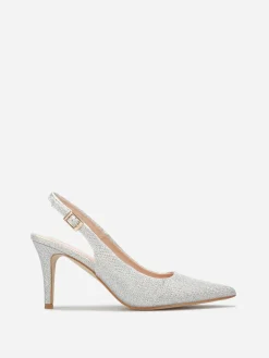 Best La Modeuse Escarpins slingback à paillettes Argenté
