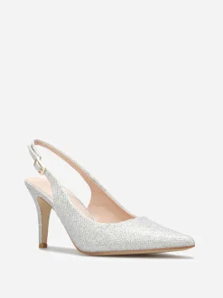 Best La Modeuse Escarpins slingback à paillettes Argenté