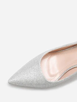 Best La Modeuse Escarpins slingback à paillettes Argenté