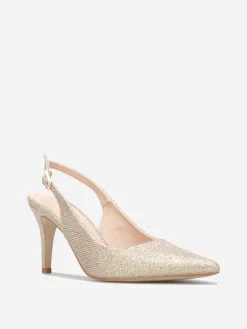 Outlet La Modeuse Escarpins slingback à paillettes Doré