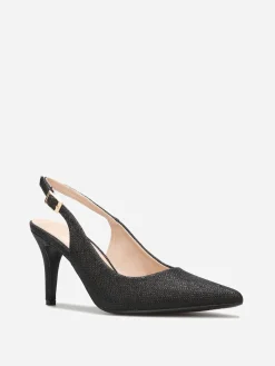Hot La Modeuse Escarpins slingback à paillettes Noir