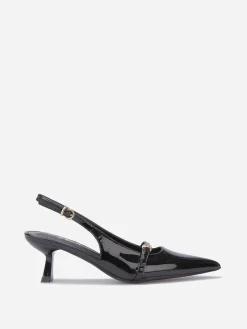 New La Modeuse Escarpins slingback à petit talon Noir