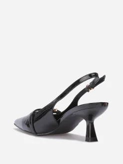 New La Modeuse Escarpins slingback à petit talon Noir