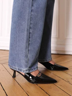 New La Modeuse Escarpins slingback à petit talon Noir