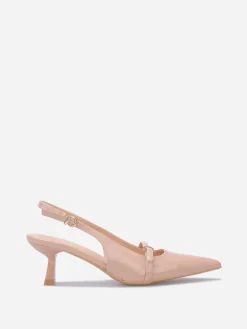 Hot La Modeuse Escarpins slingback à petit talon Nude