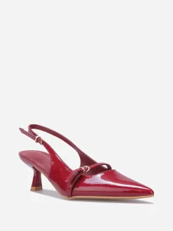 New La Modeuse Escarpins slingback à petit talon Bordeaux