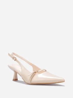 New La Modeuse Escarpins slingback à petit talon Beige