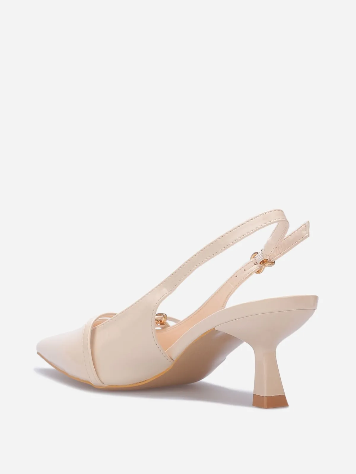 New La Modeuse Escarpins slingback à petit talon Beige