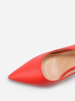 La Modeuse Escarpins slingback à talon bobine Rouge