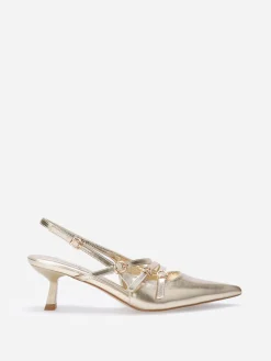 Best La Modeuse Escarpins slingback avec brides Doré