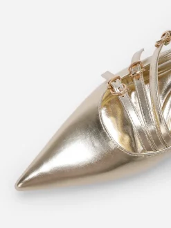 Best La Modeuse Escarpins slingback avec brides Doré