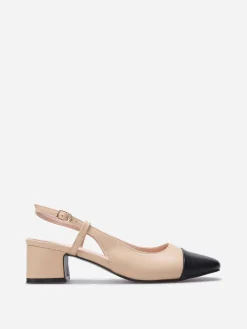 Outlet La Modeuse Escarpins slingback bicolores Beige