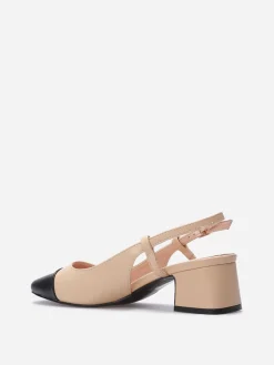 Outlet La Modeuse Escarpins slingback bicolores Beige