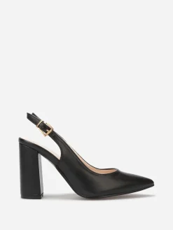 Hot La Modeuse Escarpins Slingback bout pointu Noir
