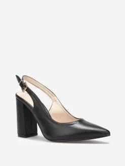 Hot La Modeuse Escarpins Slingback bout pointu Noir