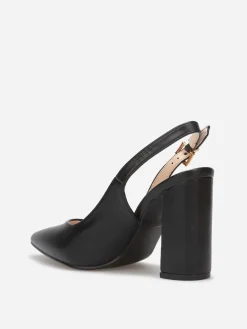 Hot La Modeuse Escarpins Slingback bout pointu Noir