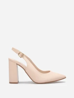 Sale La Modeuse Escarpins Slingback bout pointu Nude