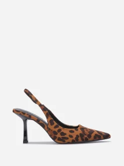 La Modeuse Escarpins slingback pointus Léopard