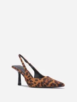 La Modeuse Escarpins slingback pointus Léopard