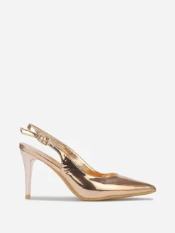 Discount La Modeuse Escarpins slingback vernis Dorérose