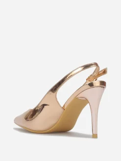 Discount La Modeuse Escarpins slingback vernis Dorérose