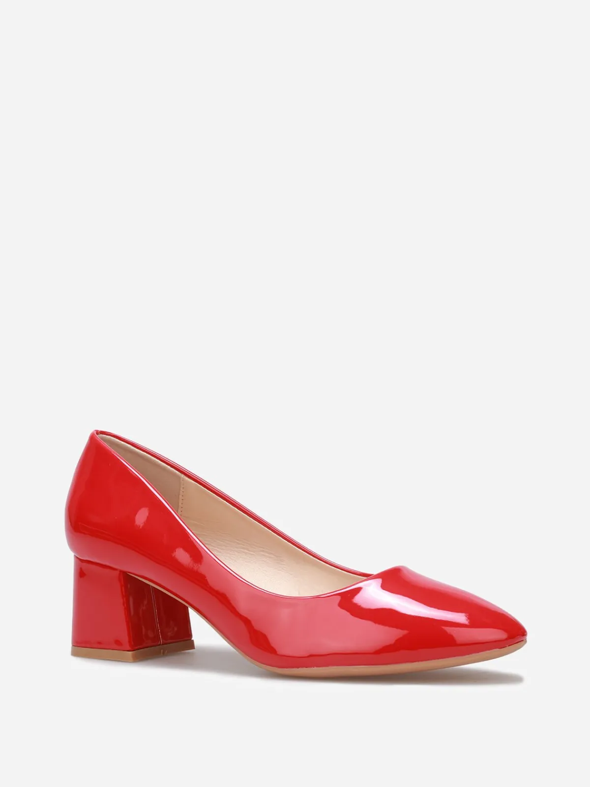 New La Modeuse Escarpins vernis à talon carré Rouge