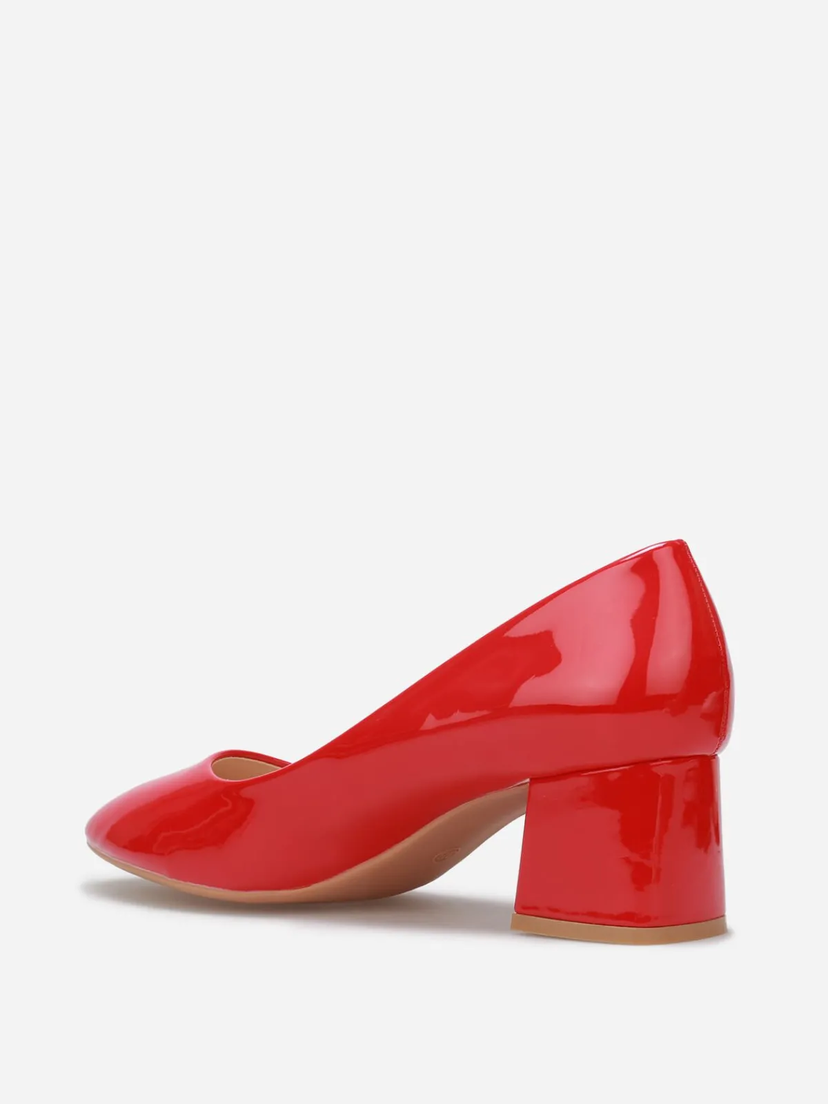 New La Modeuse Escarpins vernis à talon carré Rouge